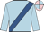 Light blue, royal blue sash, light blue and pink quartered cap