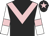 Black, pink chevron, white sleeves, pink armlet, black cap, pink star