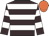 Brown & white hoops, orange cap