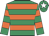 Emerald Green & Orange Hooped, emerald green cap, white star