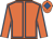 Orange, royal blue seams, royal blue diamond on cap