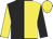 Yellow & black halved, sleeves reversed, yellow cap