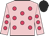 Pink, cerise spots, black cap