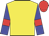 Yellow, Blue sleeves, Red armlets and cap