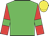 Lime green, red sleeves, lime green armlets, yellow cap