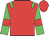 Red, lime green epaulettes and sleeves, Red armlets and cap