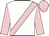White, pink sash, pink sleeves, pink cap