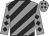 Grey and black diagonal stripes, Grey sleeves, Black diamonds, Grey cap, Black diamonds