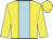 yellow, light blue stripe