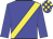 blue, yellow sash, blue and yellow checked cap