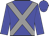 blue, grey cross sashes, blue sleeves, blue cap