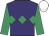 Purple, emerald green triple diamond and sleeves, white cap