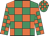Emerald green and orange check