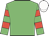 Jade green, flame hooped sleeves, white cap