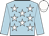 Light blue, white stars, light blue sleeves, white cap