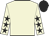 Beige, black stars on sleeves, black cap