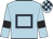 Light blue, dark blue hollow box, light blue sleeves, black armlets, light blue and dark blue check cap