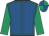 Royal blue, emerald green seams and sleeves, quartered cap