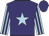 Purple, light blue star, light blue and purple striped sleeves