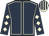 Dark blue, beige seams, diamonds on sleeves, beige and dark blue striped cap