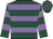 Dark green, mauve hoops