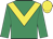 Emerald green, yellow chevron, yellow cap