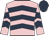 Pink, dark blue chevrons, dark blue cap