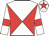 White and red diabolo, white sleeves, red armlets and star on cap