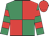 Emerald green and red (quartered), hooped sleeves, red cap