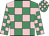 Emerald green and pink check
