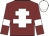 Maroon, white cross of lorraine, armlets and cap