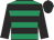 Emerald green, black hoops, sleeves and cap