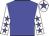 Blue body, white arms, blue stars, white cap, blue star