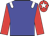 Blue body, white epaulettes, red arms, red cap, white star