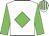 White body, green diamond, green arms, white cap, green striped