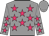Grey body, rose stars, grey arms, rose stars, grey cap
