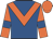 Royal blue, orange chevron, orange sleeves, royal blue armlets, orange cap