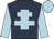 dark blue, light blue cross of lorraine, light blue sleeves and cap