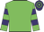 Green, Purple hoops on sleeves, Purple and Green hooped cap