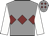 Grey, maroon triple diamond, white sleeves, grey cap, maroon diamonds