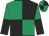Emerald green and black (quartered), halved sleeves