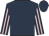 Dark blue, pink striped sleeves