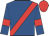 Royal blue, red sash, armlets and cap