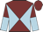 Maroon and light blue diabolo, halved sleeves, maroon cap