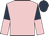 Pink, dark blue and pink halved sleeves, dark blue cap