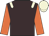 Brown, beige epaulets, orange sleeves, beige cap