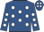 royal blue, white spots