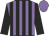 Mauve and black stripes, black sleeves, mauve cap