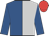 Royal blue and silver (halved), royal blue sleeves, red cap