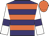 Purple, orange hoops, white sleeves, purple armlets, orange cap